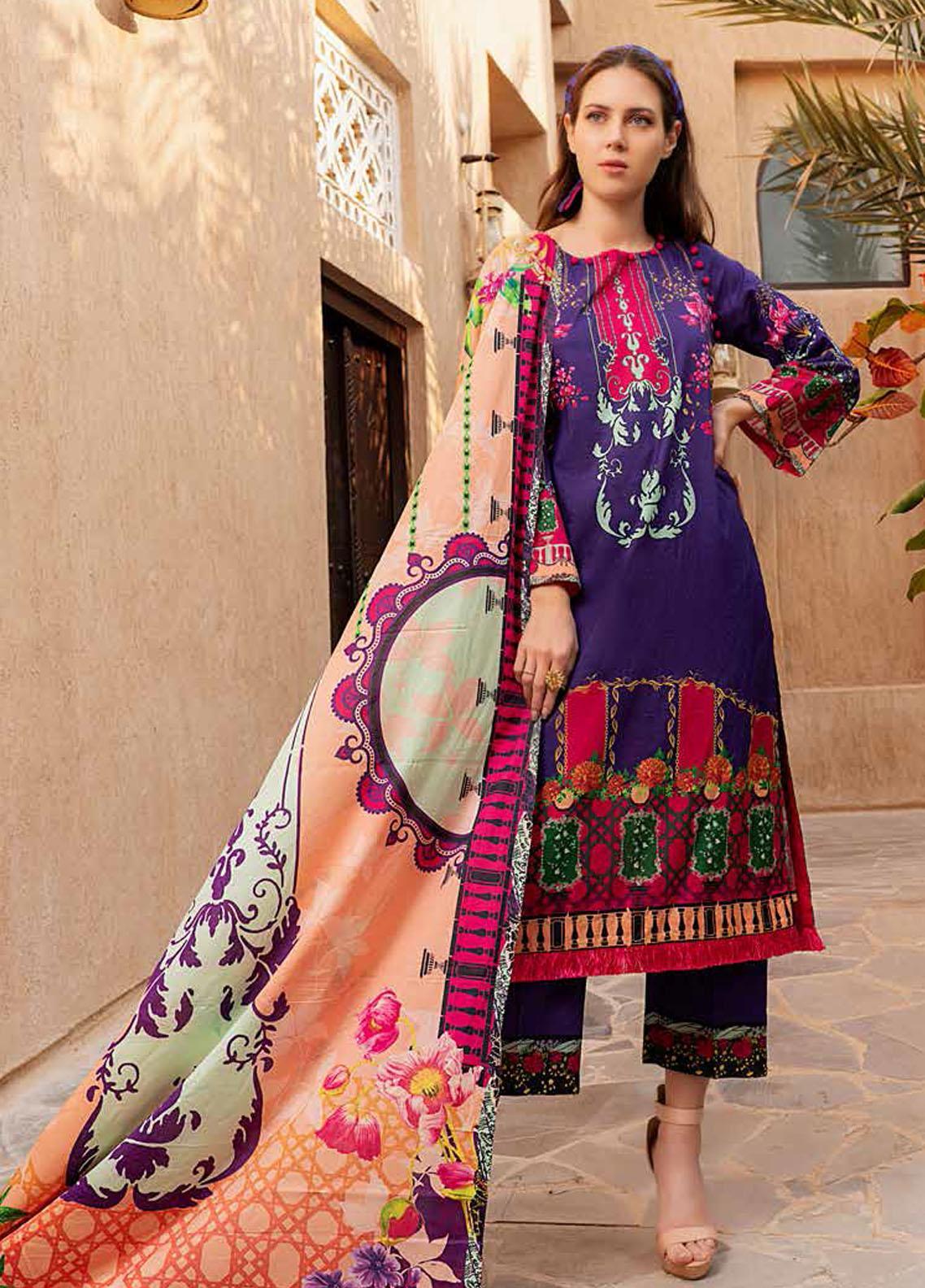 Husn-e-Ara by Banafsheh Embroidered Lawn Suits Unstitched 3 Piece BF22HA BNS-09 - Luxury Collection main image 1