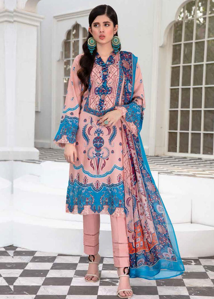 Banafsheh Printed Lawn Suits Unstitched 3 Piece BF22L BNP-02 - Summer Collection