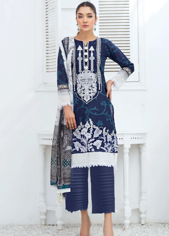 Bareen by Resham Ghar Embroidered Lawn Suits Unstitched 3 Piece BR21RG BR-02 - Spring/Summer Collection