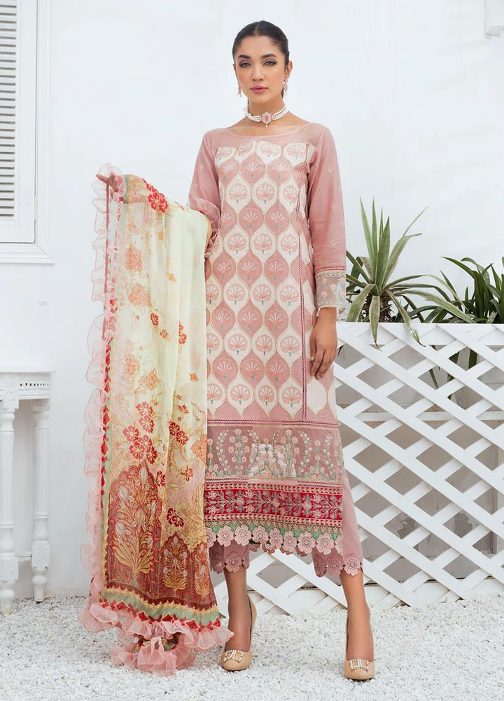 Bareen by Resham Ghar Embroidered Lawn Suits Unstitched 3 Piece BR21RG BR-08 - Spring/Summer Collection