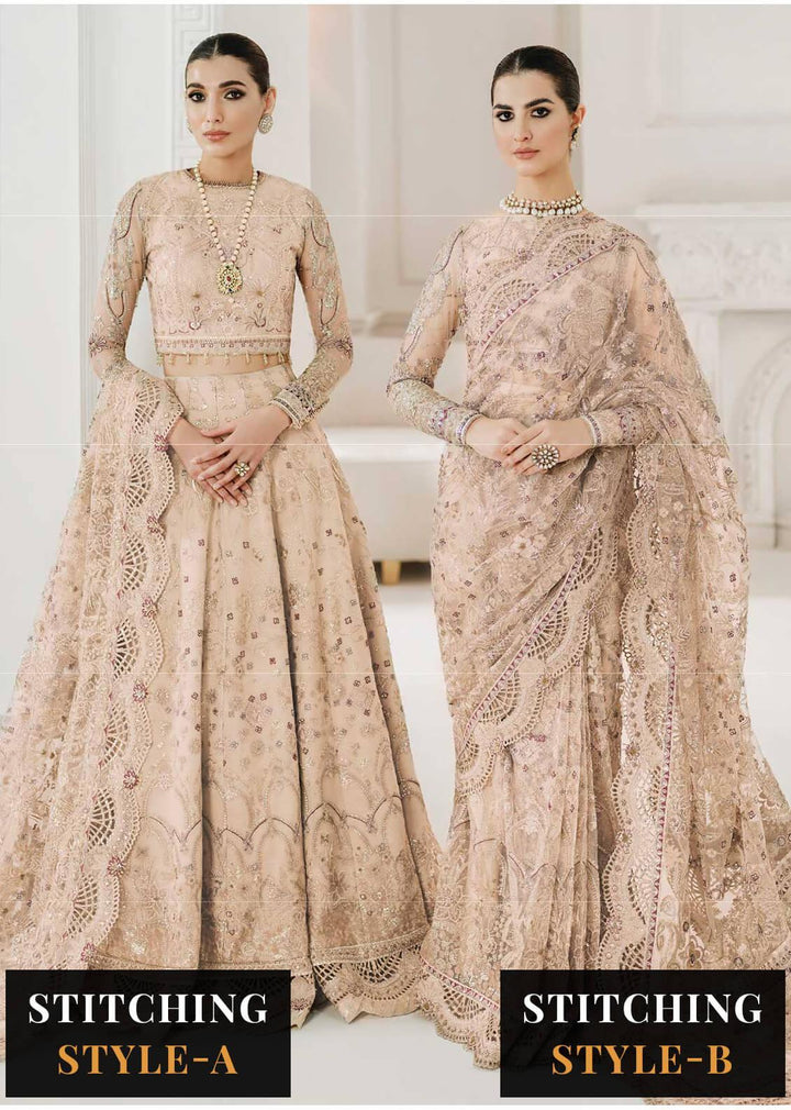 Baroque Embroidered Net Suits Unstitched 3 Piece BQU-CH10-D01 - Luxury Festive Tale