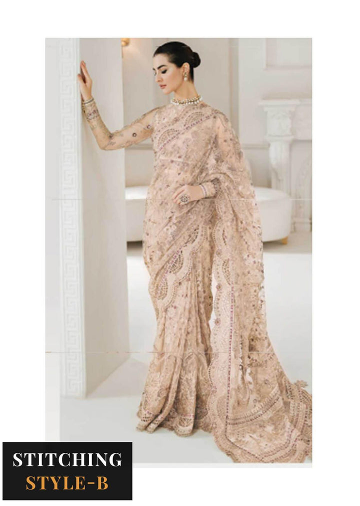 Baroque Embroidered Net Suits Unstitched 3 Piece BQU-CH10-D01 - Luxury Festive Tale