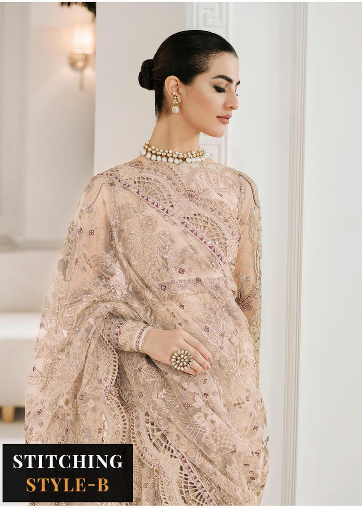 Baroque Embroidered Net Suits Unstitched 3 Piece BQU-CH10-D01 - Luxury Festive Tale