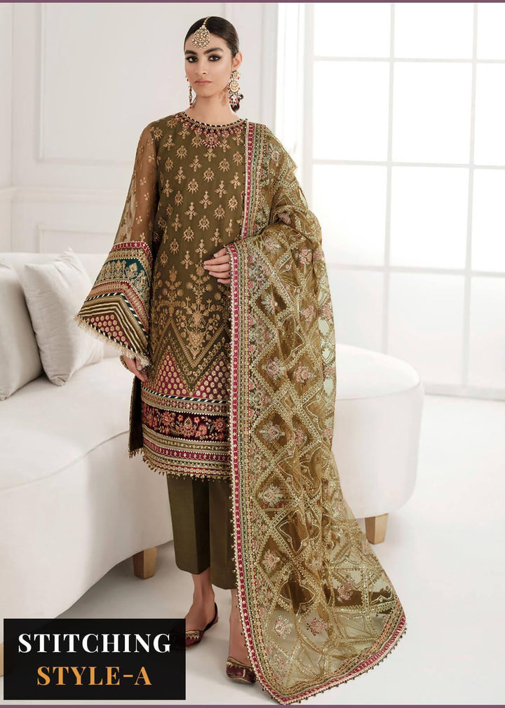 Baroque Embroidered Chiffon Suits Unstitched 3 Piece BQU-CH10-D06 - Luxury Festive Tale