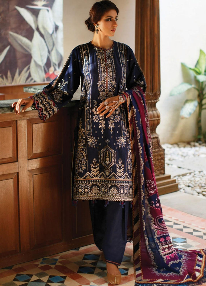 Baroque Embroidered Khaddar Suits Unstitched 3 Piece BQ21KW 08- CELLO - Winter Collection