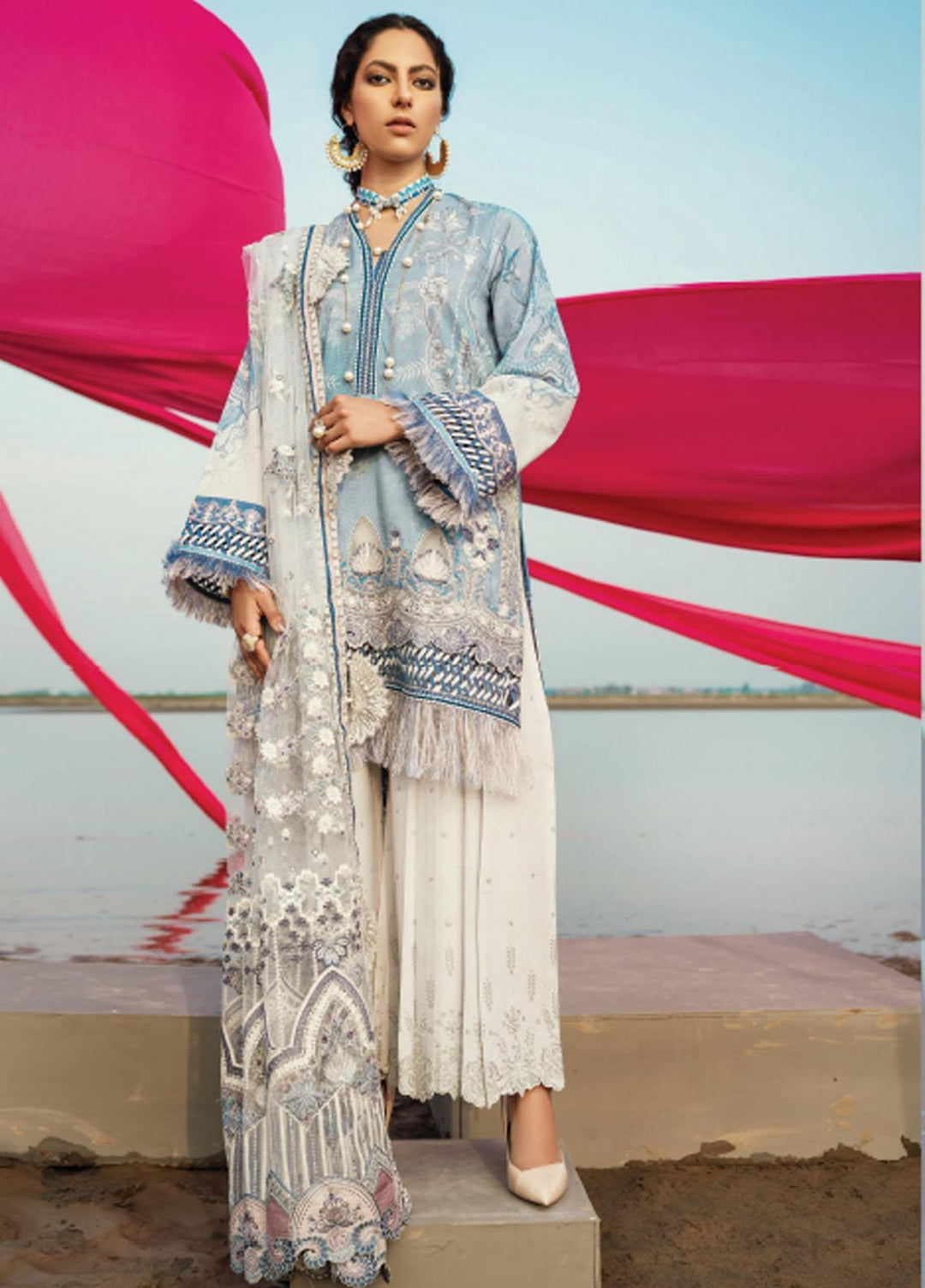 Baroque Embroidered Lawn Suits Unstitched 3 Piece BQ21SL 01 Salvia - Summer Collection