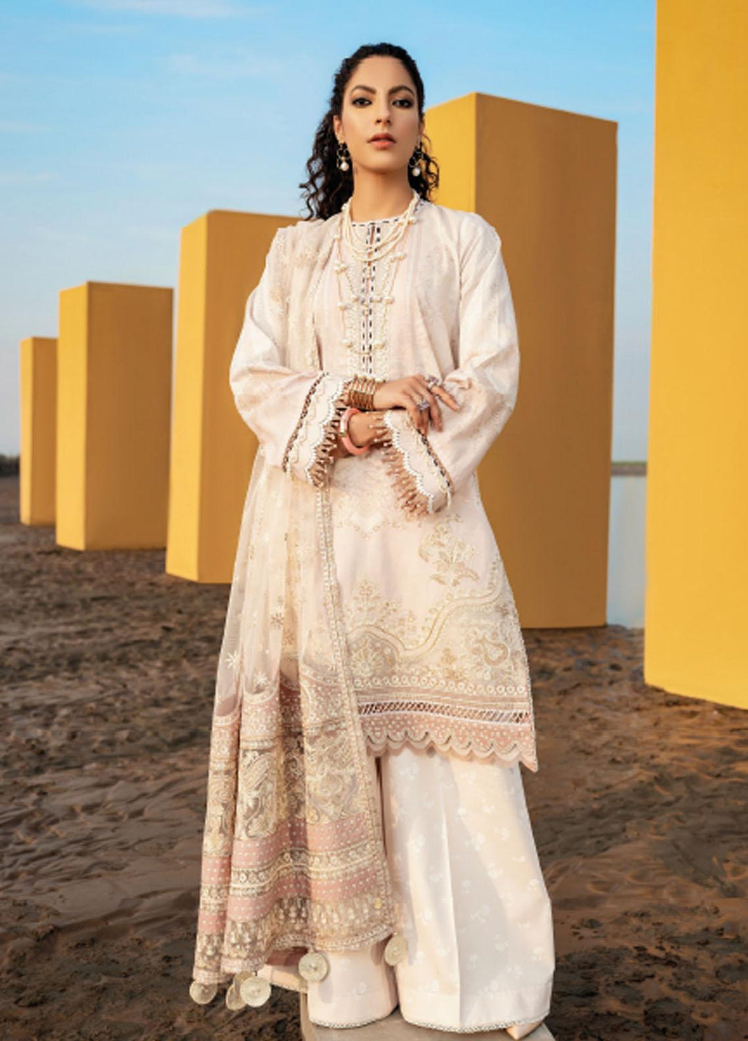 Baroque Embroidered Lawn Suits Unstitched 3 Piece BQ21SL 04 Cleome - Summer Collection