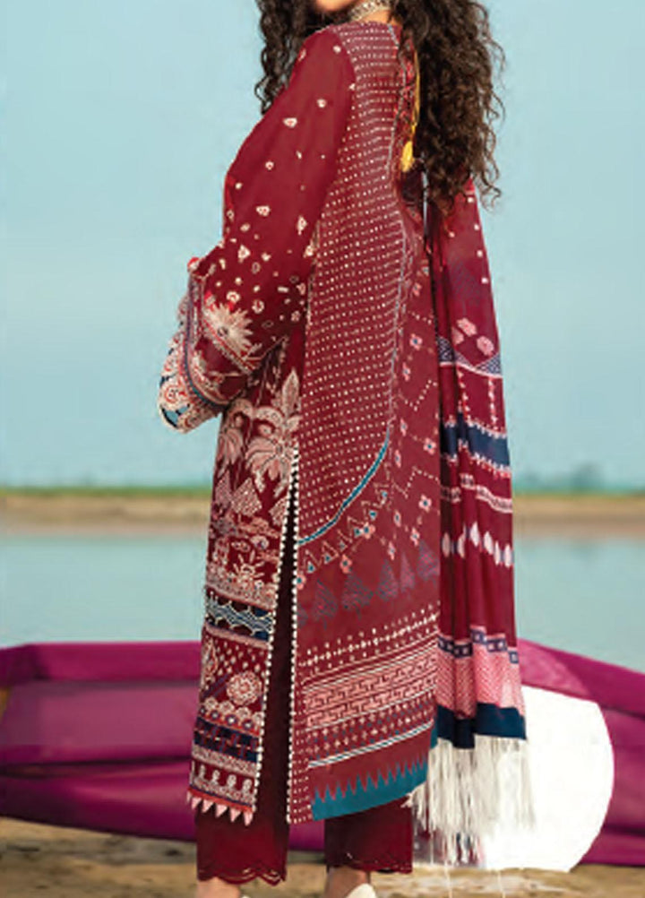 Baroque Embroidered Lawn Suits Unstitched 3 Piece BQ21SL 09 Coral Bell - Summer Collection