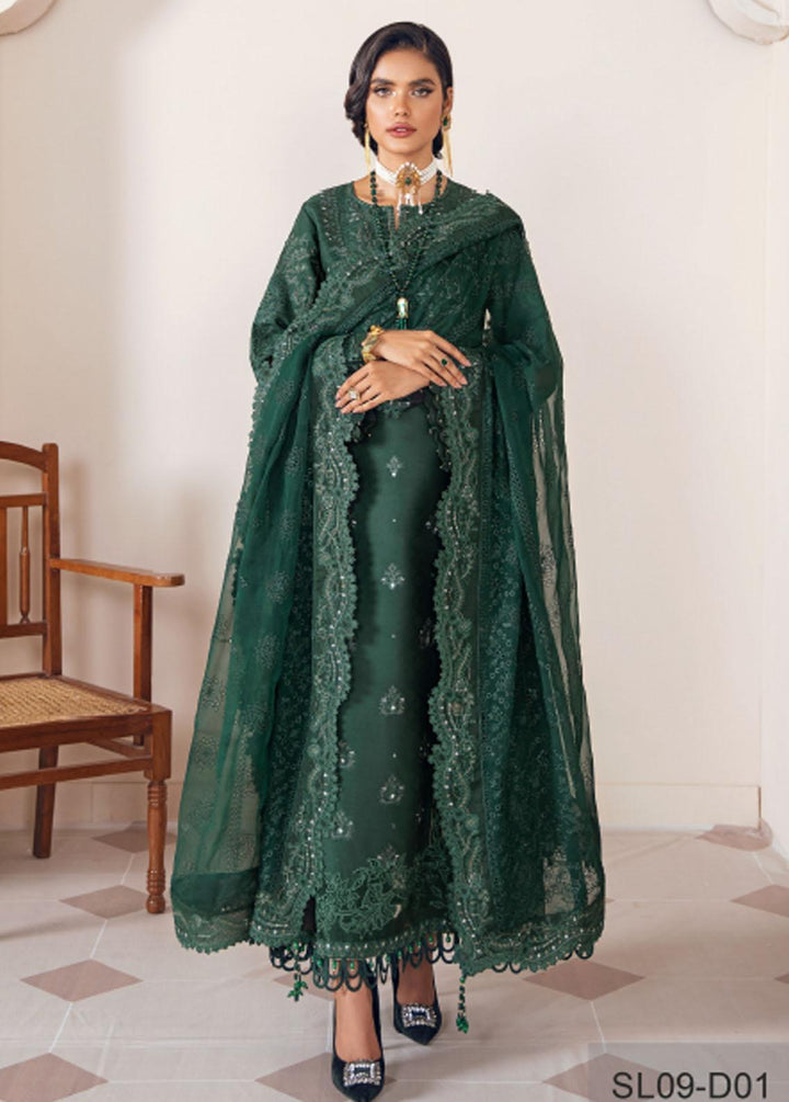 Baroque Embroidered Lawn Suits Unstitched 3 Piece BQ22-SL2 BQU-SL09-D01 - Summer Collection