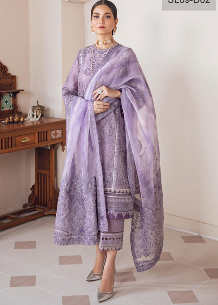 Baroque Embroidered Lawn Suits Unstitched 3 Piece BQ22-SL2 BQU-SL09-D02 - Summer Collection