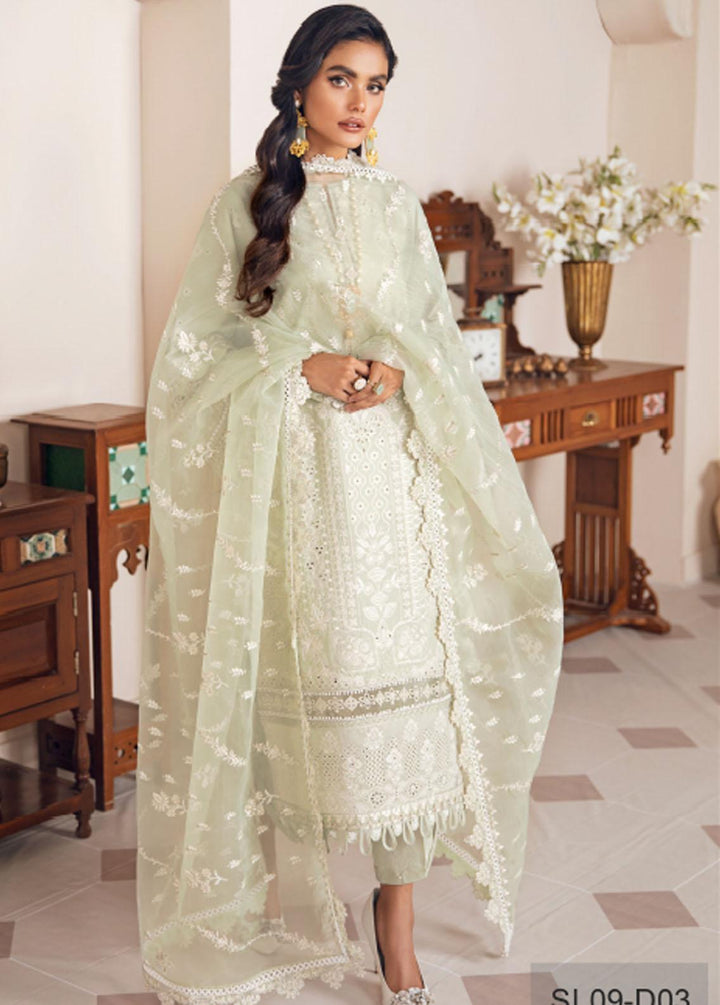 Baroque Embroidered Lawn Suits Unstitched 3 Piece BQ22-SL2 BQU-SL09-D03 - Summer Collection
