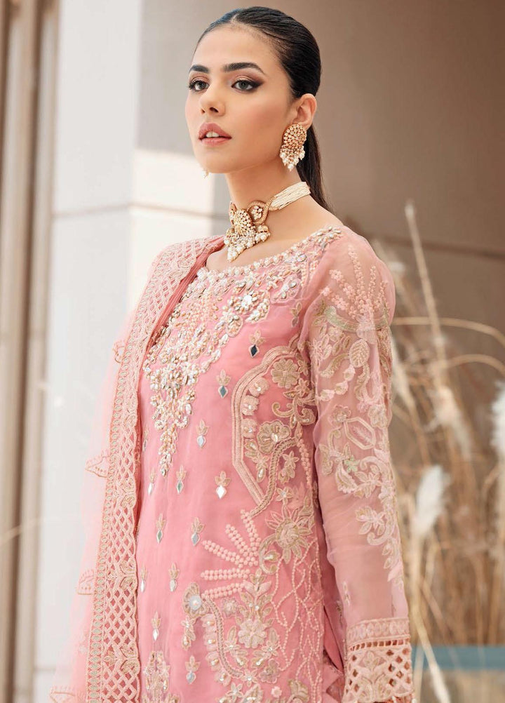 Belle Robe by Emaan Adeel Embroidered Organza Suits Unstitched 3 Piece EA22BR-5 BL-503 - Luxury Collection