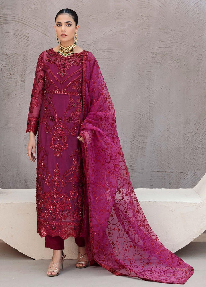 Belle Robe by Emaan Adeel Embroidered Organza Suits Unstitched 3 Piece EA22BR-5 BL-504 - Luxury Collection