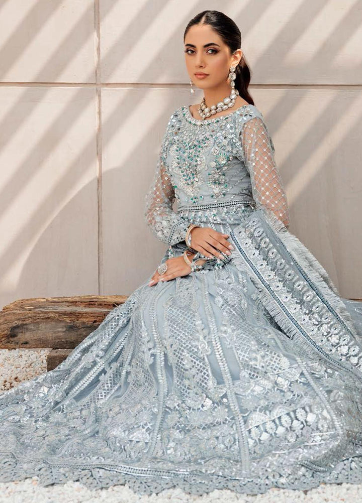Belle Robe by Emaan Adeel Embroidered Net Suits Unstitched 3 Piece EA22BR-5 BL-505 - Luxury Collection