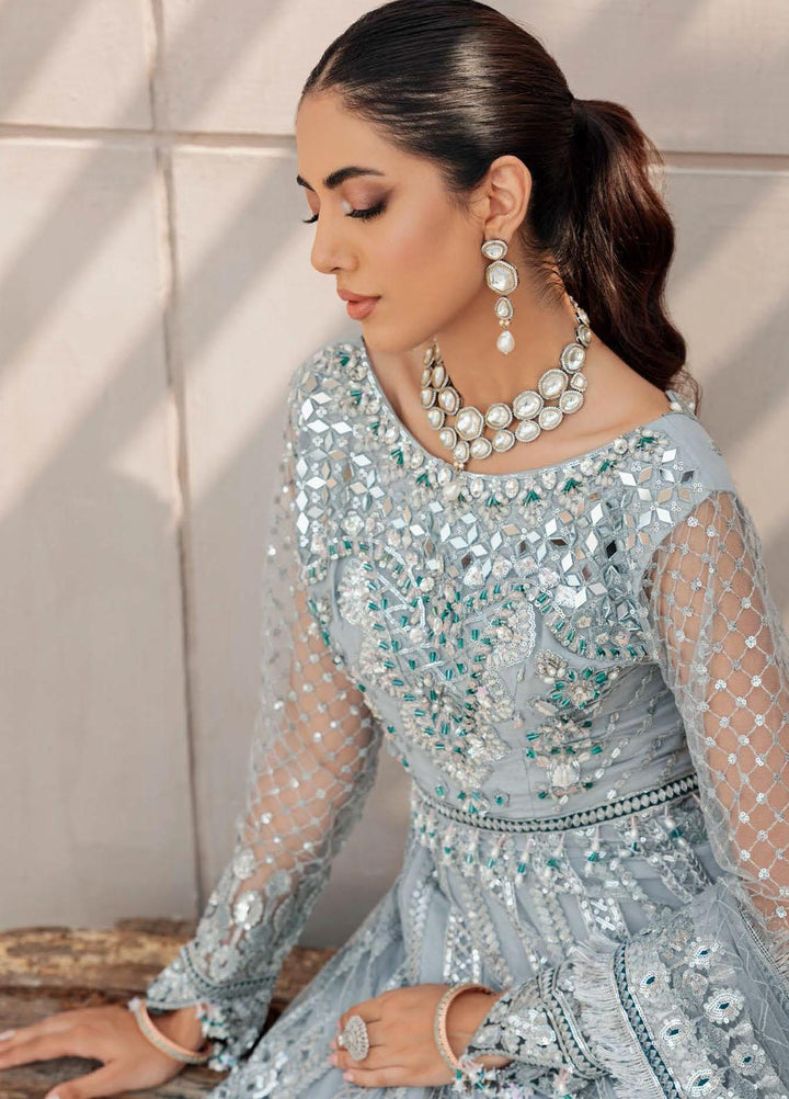Belle Robe by Emaan Adeel Embroidered Net Suits Unstitched 3 Piece EA22BR-5 BL-505 - Luxury Collection