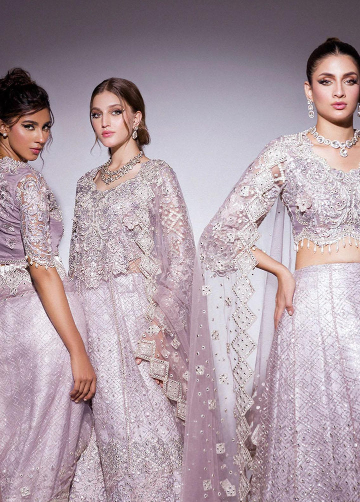 Mushq Embroidered Net Suits Unstitched 3 Piece MQ24BM BOM-10 Evening Haze - Luxury Collection