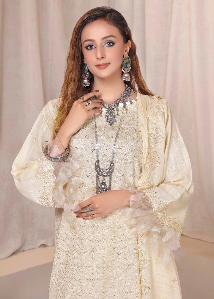 Breeze By Aalaya Embroidered Slub Suits Unstitched 3 Piece ALY22BS DE-01 - Winter Collection