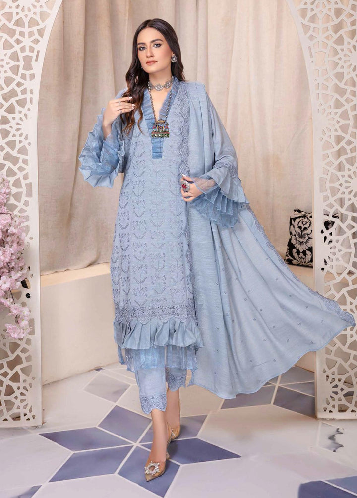Breeze By Aalaya Embroidered Slub Suits Unstitched 3 Piece ALY22BS DE-03 - Winter Collection