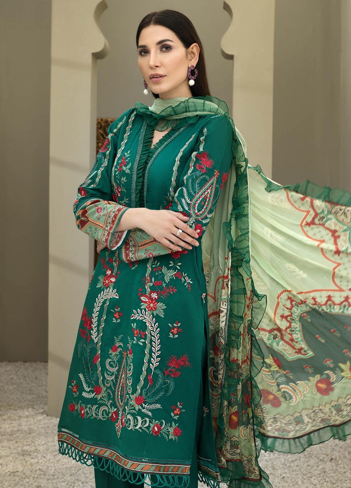Resham Ghar Embroidered Lawn Suits Unstitched 3 Piece RG21B RGS-05 - Summer Collection