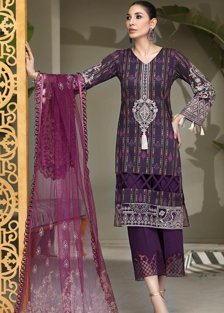 Resham Ghar Embroidered Lawn Suits Unstitched 3 Piece RG21B RGS-08 - Summer Collection