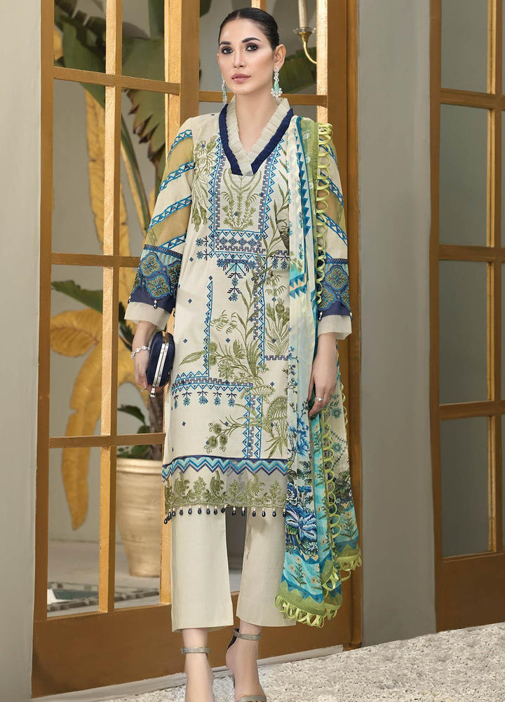 Resham Ghar Embroidered Lawn Suits Unstitched 3 Piece RG21B RGS-09 - Summer Collection
