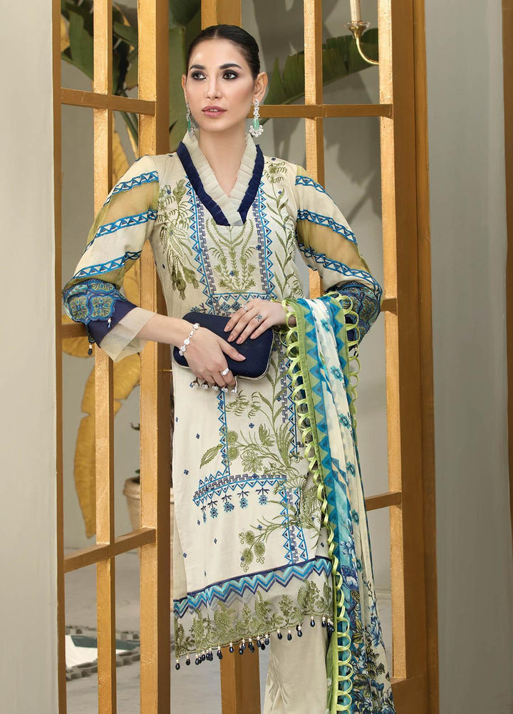 Resham Ghar Embroidered Lawn Suits Unstitched 3 Piece RG21B RGS-09 - Summer Collection