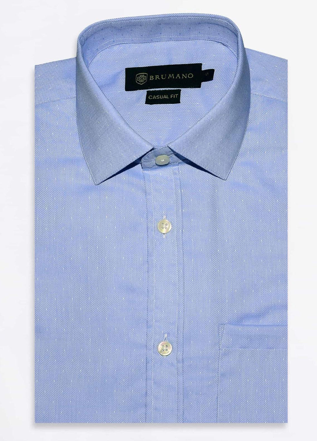 Brumano Cotton Casual Shirts for Mens - Sky Blue Dobby Structured Formal Shirt