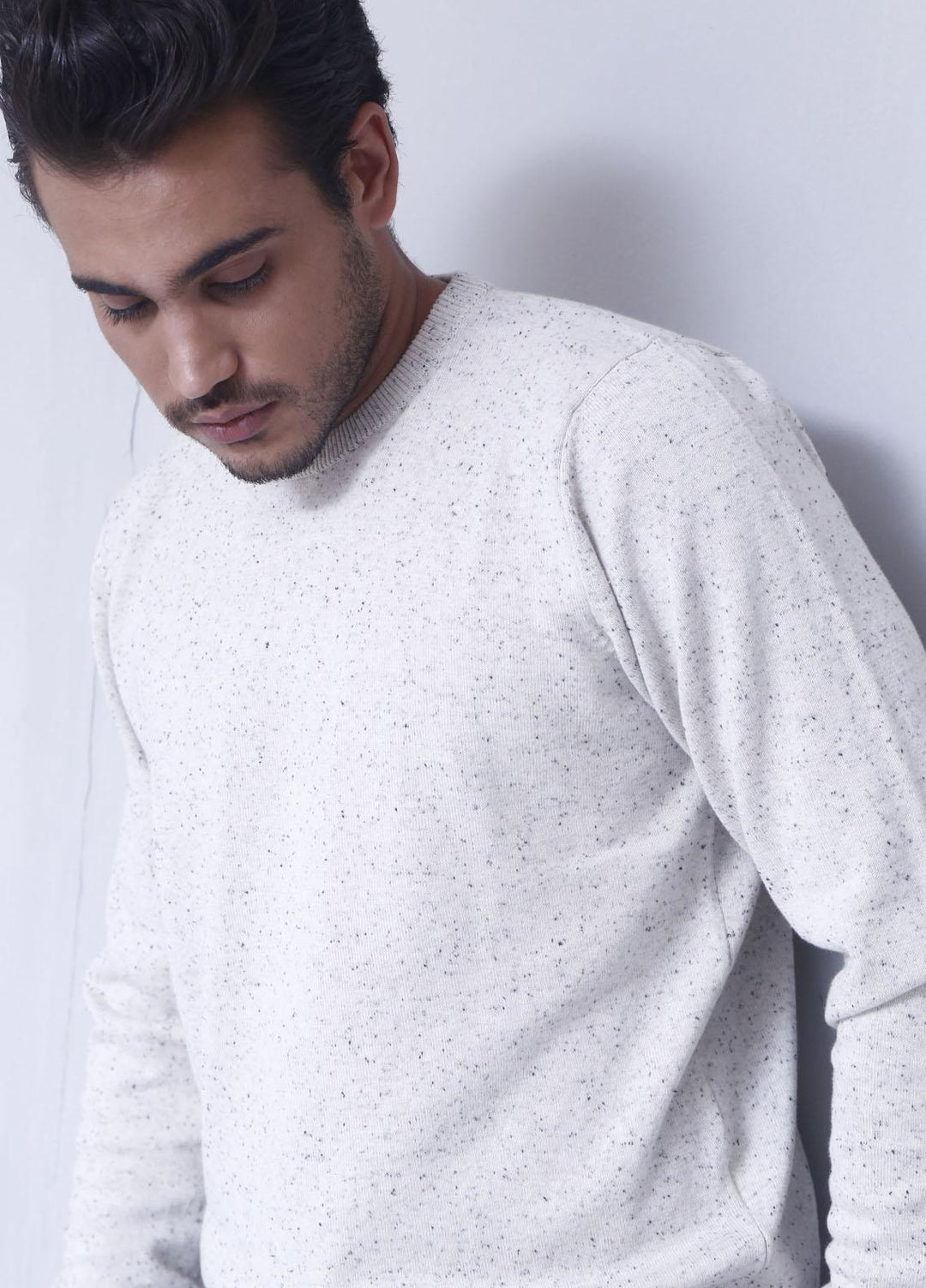 Brumano Cotton Casual Sweaters for Mens -  Off White Full sleeve crew neck sweater