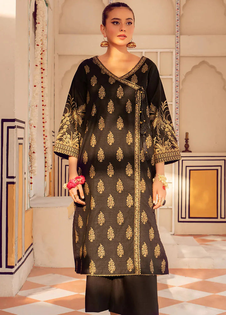 Chandan Nagri Pret Embroidered Lawn 2 Piece Suit Siaah