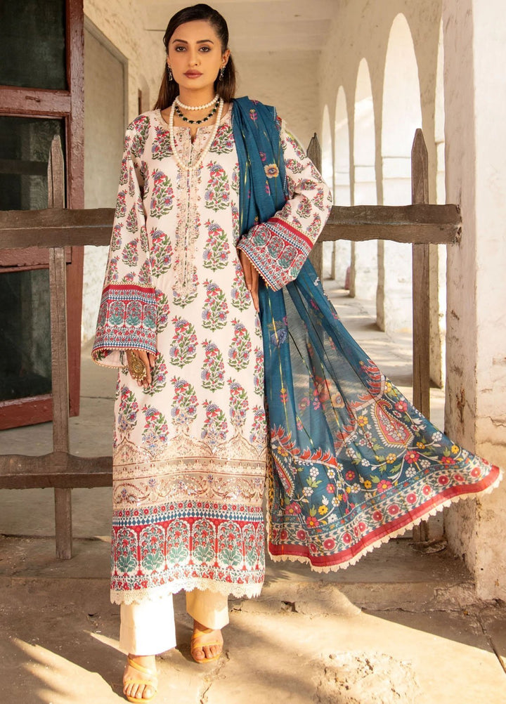 Chandan Nagri Pret Embroidered Lawn 3 Piece Suit Amber