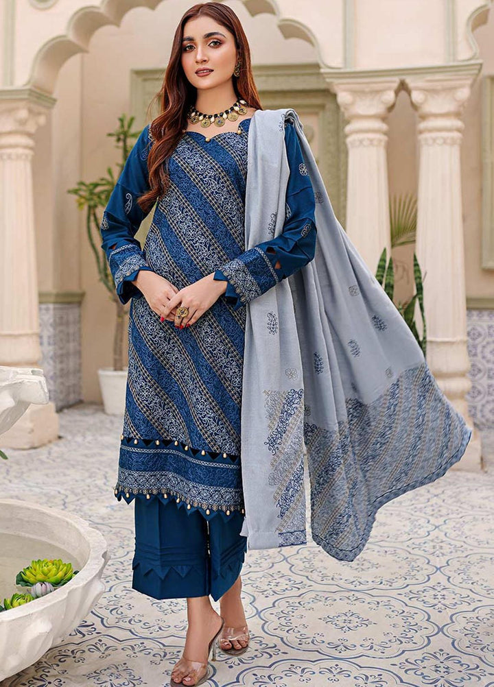 Chantilly De Lace By Aalaya Embroidered Dhanak Suits Unstitched 3 Piece ALY22CDL-V3 D-01 - Winter Collection