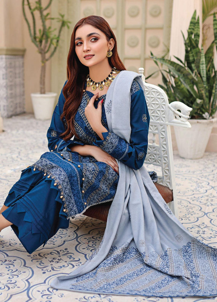 Chantilly De Lace By Aalaya Embroidered Dhanak Suits Unstitched 3 Piece ALY22CDL-V3 D-01 - Winter Collection