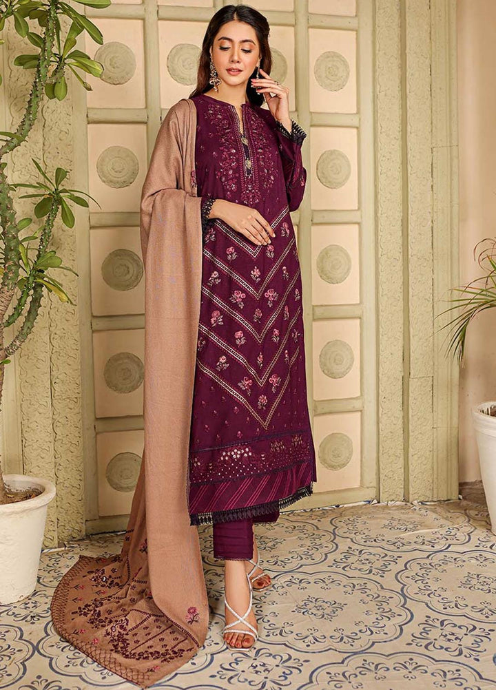 Chantilly De Lace By Aalaya Embroidered Dhanak Suits Unstitched 3 Piece ALY22CDL-V3 D-06 - Winter Collection