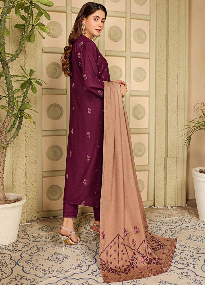 Chantilly De Lace By Aalaya Embroidered Dhanak Suits Unstitched 3 Piece ALY22CDL-V3 D-06 - Winter Collection