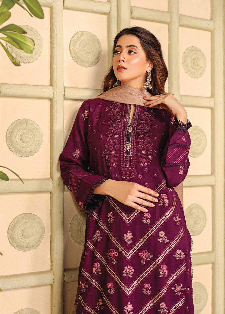 Chantilly De Lace By Aalaya Embroidered Dhanak Suits Unstitched 3 Piece ALY22CDL-V3 D-06 - Winter Collection