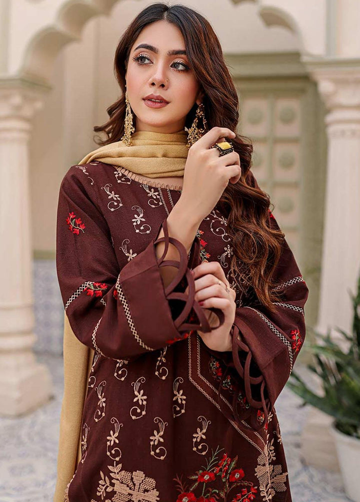 Chantilly De Lace By Aalaya Embroidered Dhanak Suits Unstitched 3 Piece ALY22CDL-V3 D-09 - Winter Collection