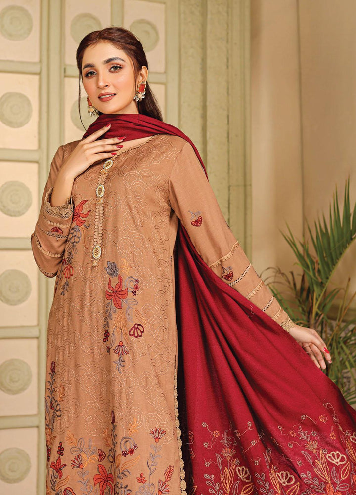 Chantilly De Lace By Aalaya Embroidered Dhanak Suits Unstitched 3 Piece ALY22CDL-V3 D-10 - Winter Collection