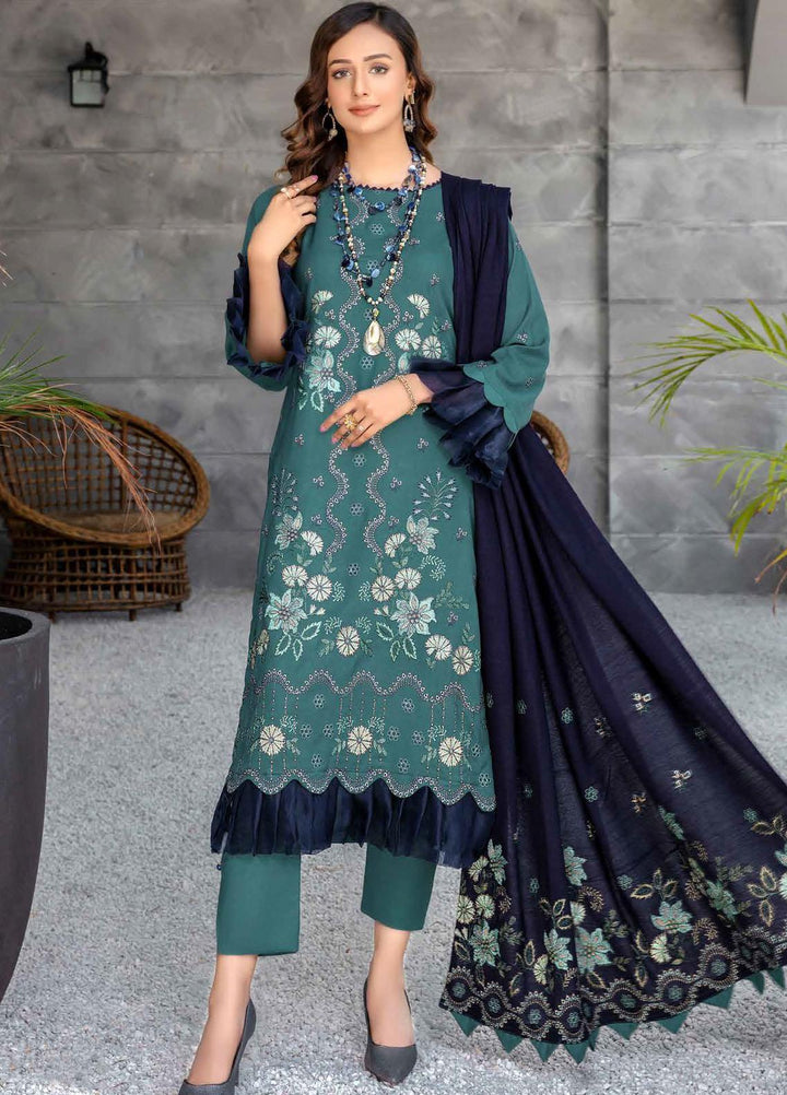 Chantilly De Lace By Aalaya Embroidered Dhanak Suits Unstitched 3 Piece ALY22CDL-V2 D-10 - Winter Collection