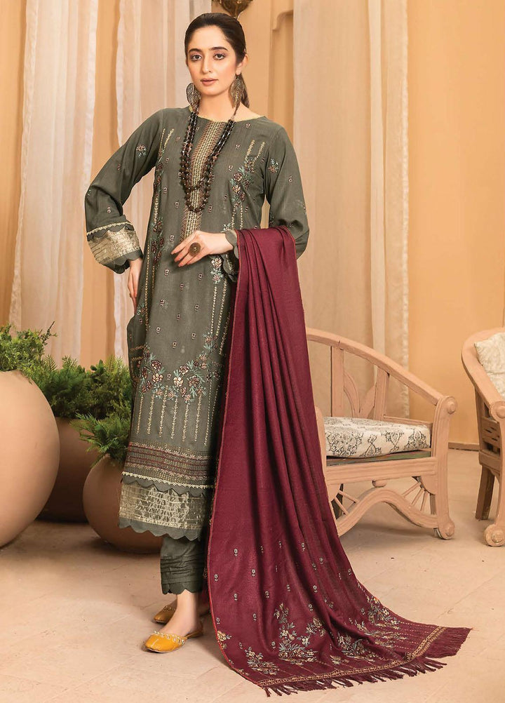 Chantilly De Lace By Aalaya Embroidered Dhanak Suits Unstitched 3 Piece ALY22CDL-V4 DE-07 - Winter Collection