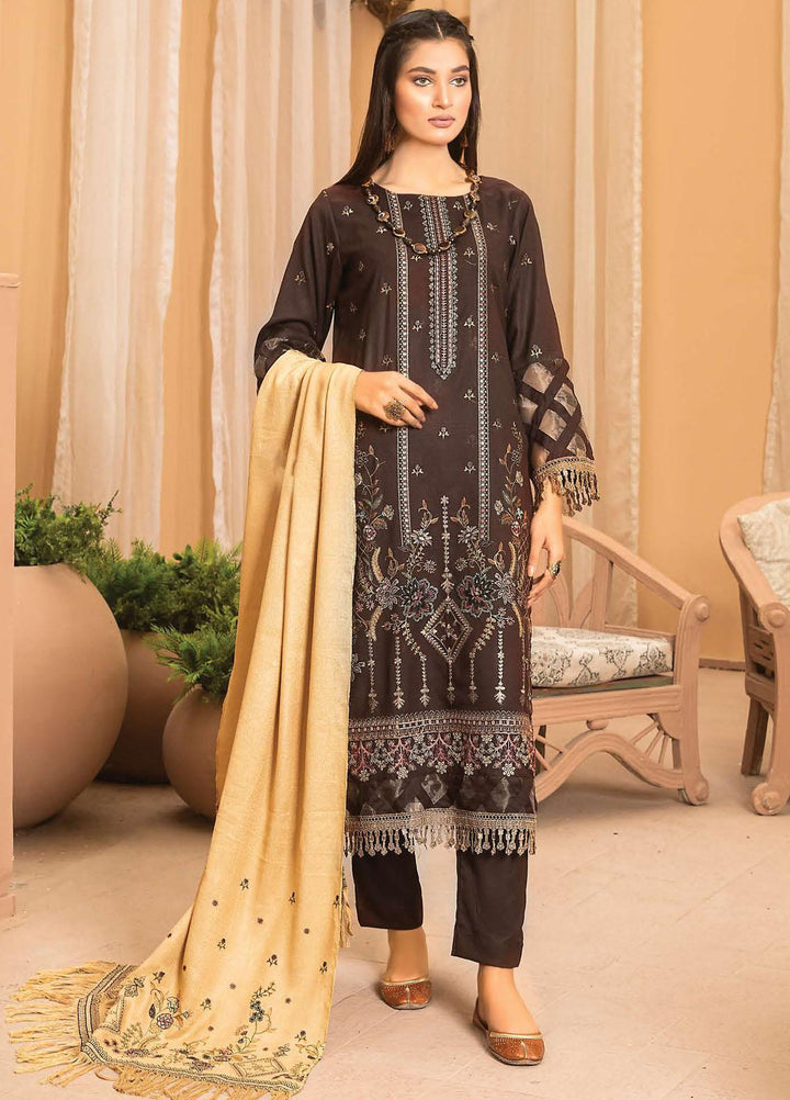 Chantilly De Lace By Aalaya Embroidered Dhanak Suits Unstitched 3 Piece ALY22CDL-V4 DE-10 - Winter Collection