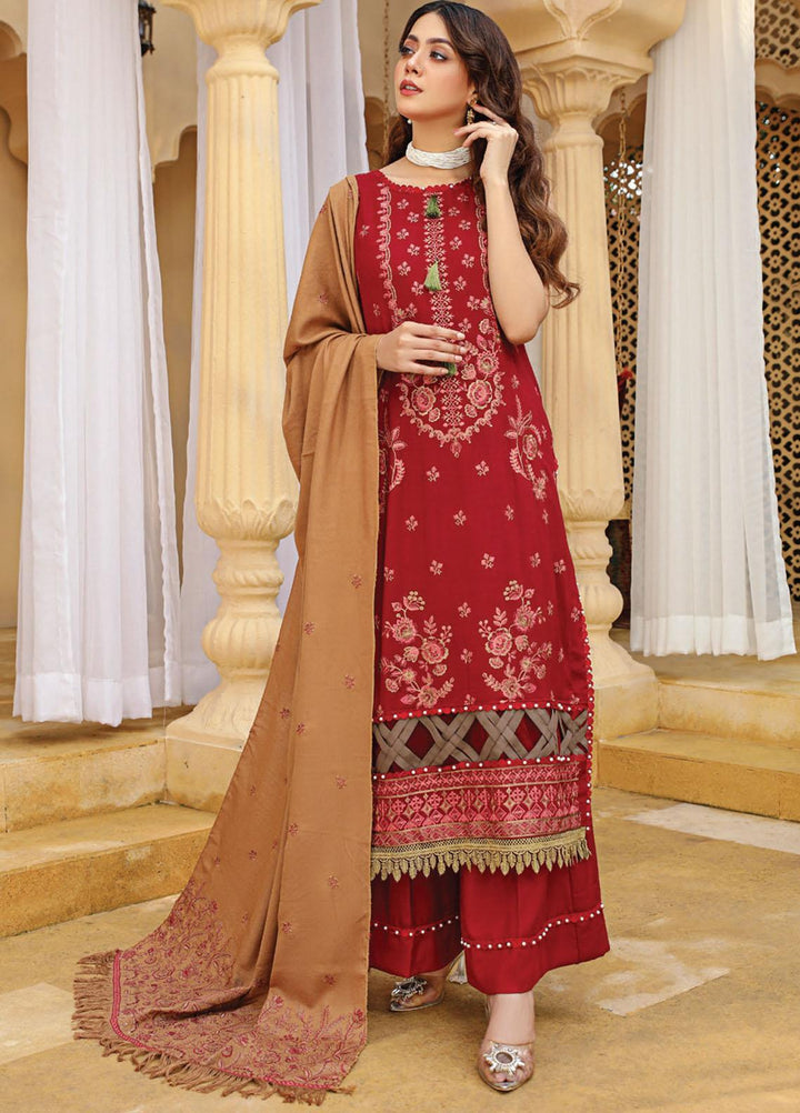 Chantilly De Lace By Aalaya Embroidered Dhanak Suits Unstitched 3 Piece ALY22CDL D-01 - Winter Collection