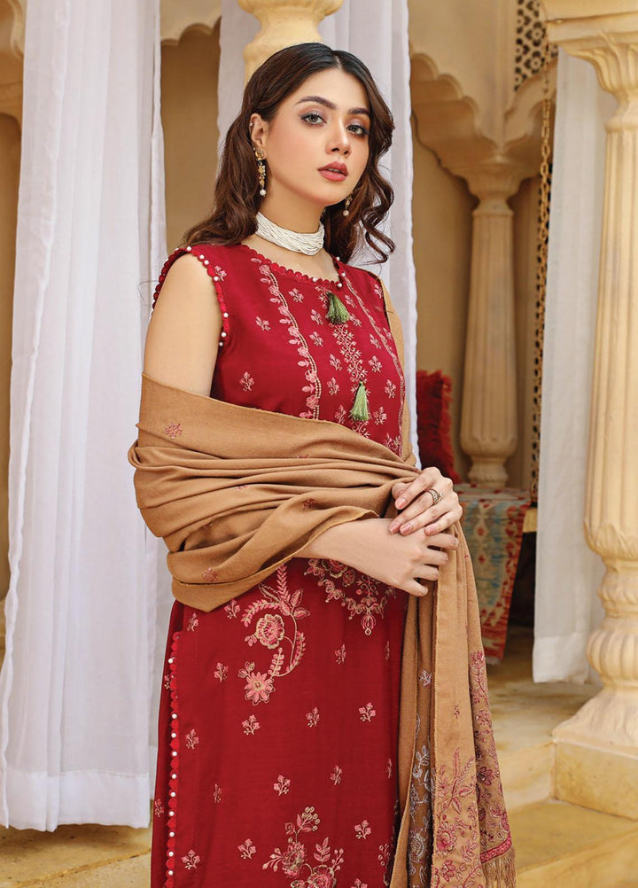 Chantilly De Lace By Aalaya Embroidered Dhanak Suits Unstitched 3 Piece ALY22CDL D-01 - Winter Collection