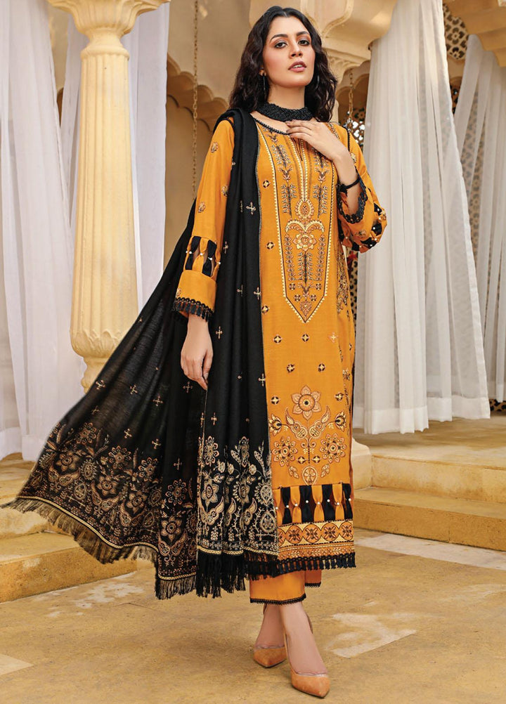 Chantilly De Lace By Aalaya Embroidered Dhanak Suits Unstitched 3 Piece ALY22CDL D-03 - Winter Collection