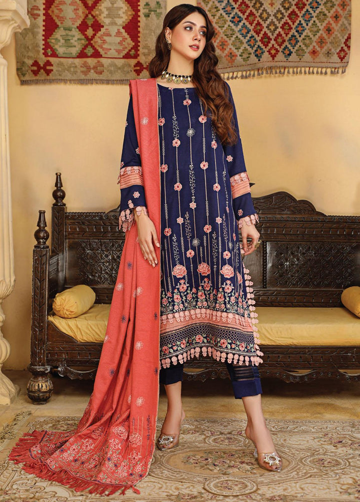 Chantilly De Lace By Aalaya Embroidered Dhanak Suits Unstitched 3 Piece ALY22CDL D-07 - Winter Collection