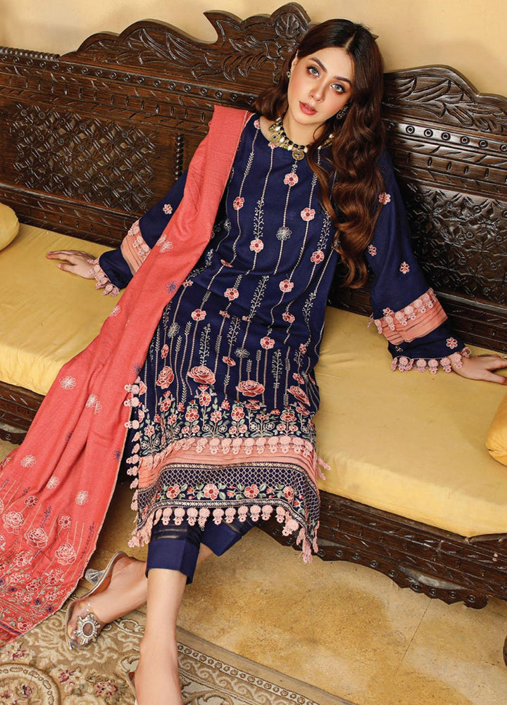 Chantilly De Lace By Aalaya Embroidered Dhanak Suits Unstitched 3 Piece ALY22CDL D-07 - Winter Collection