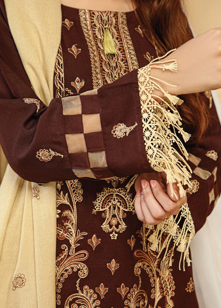 Chantilly De Lace By Aalaya Embroidered Dhanak Suits Unstitched 3 Piece ALY22CDL D-10 - Winter Collection