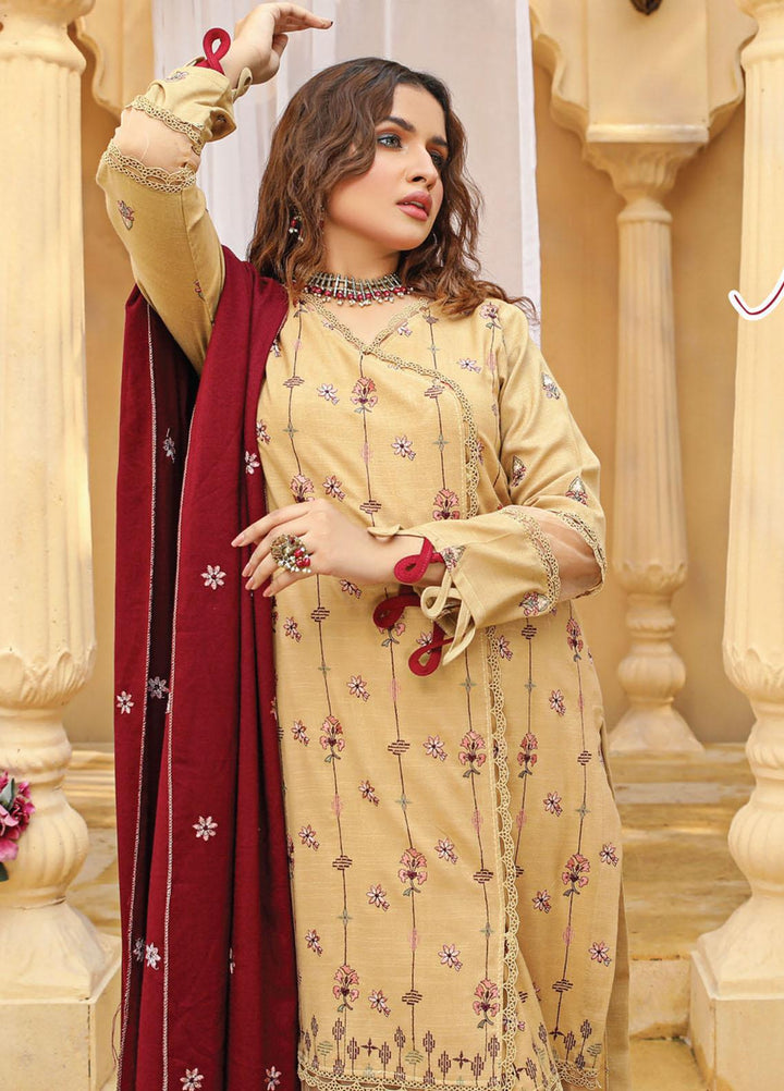 Chantilly De Lace By Aalaya Embroidered Dhanak Suits Unstitched 3 Piece ALY22CDL D-11 - Winter Collection