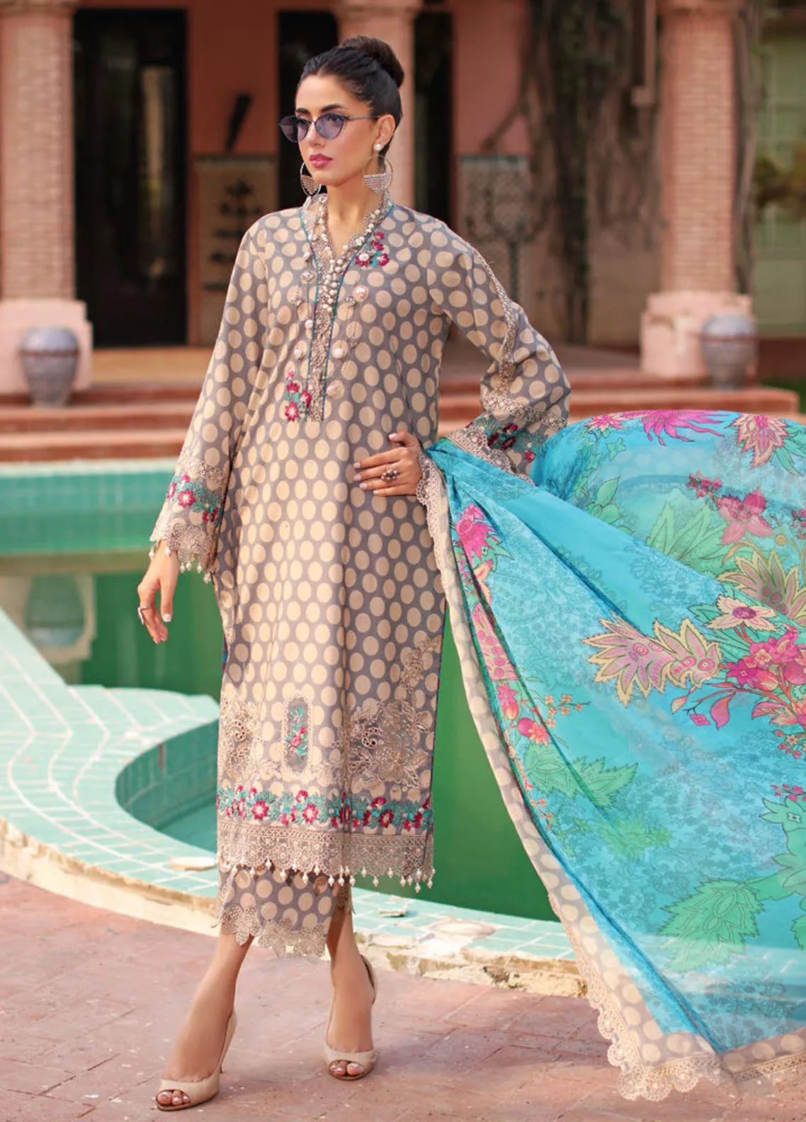 Charizma Embroidered Lawn Suits Unstitched 3 Piece CRZ21BN EBL-06 - Summer Collection