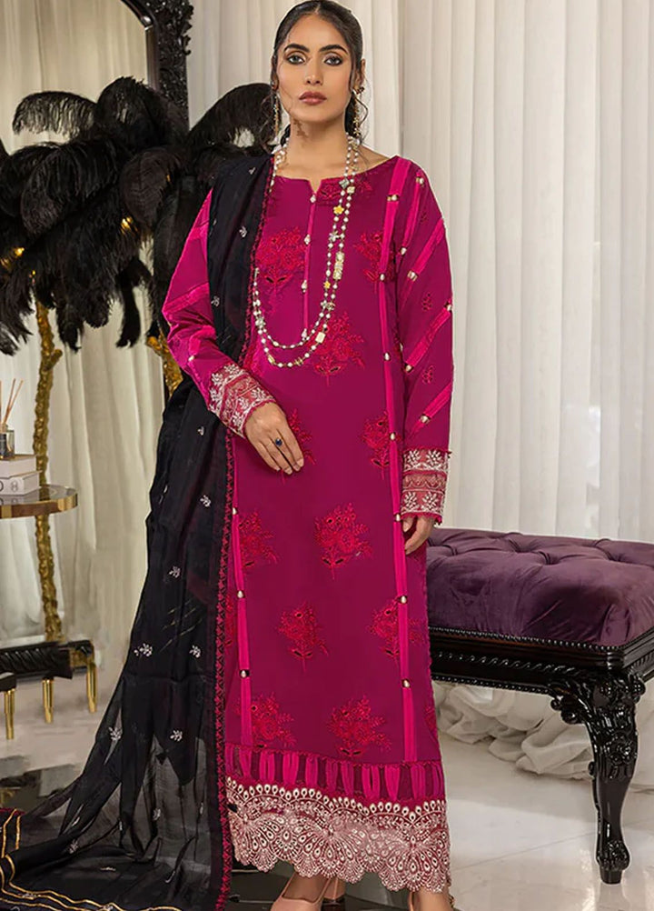 Charlotte by Humdum Chikankari Lawn Suits Unstitched 3 Piece HD24CH D-01 - Summer Collection