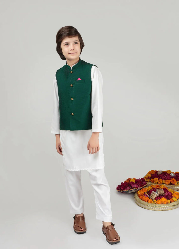 Cheeco Chic Cotton Silk Plain Boys Waistcoat - GWCEID24
